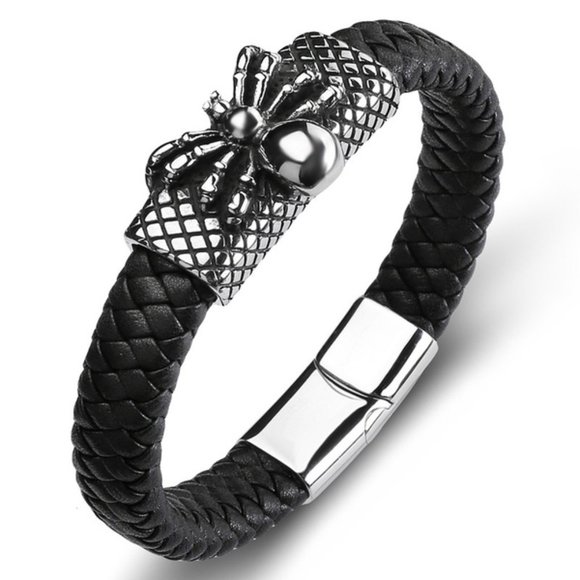 Boutique Other - VTG Style  Spider Woven Punk Leather Bracelet MEN